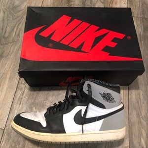 Air Jordan 1 Retro High OG 555088-104 Barons Black White Gray Shoes Size 12 Box.